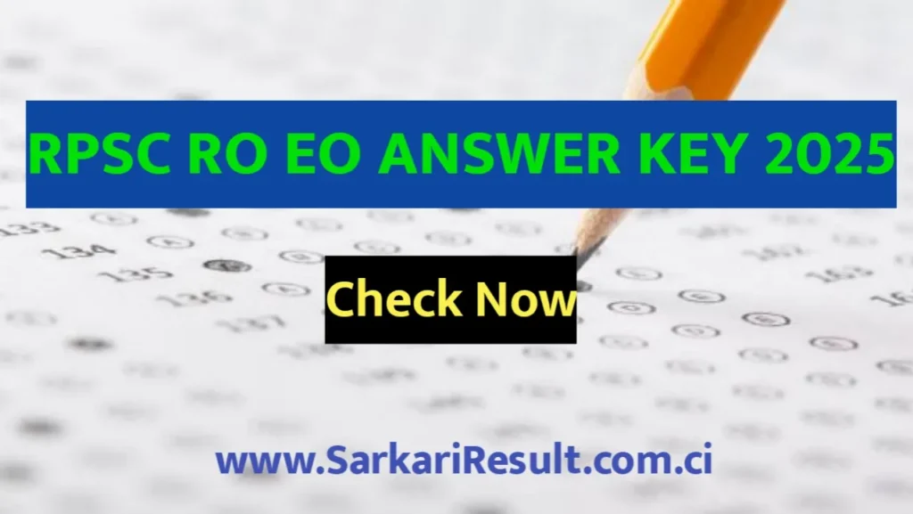 RPSC RO and EO Final Answer Key and Marks 2025