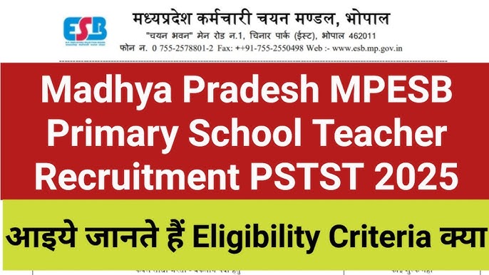 MPESB PRIMARY TEACHER 2025 VACANCY for 10150 Posts