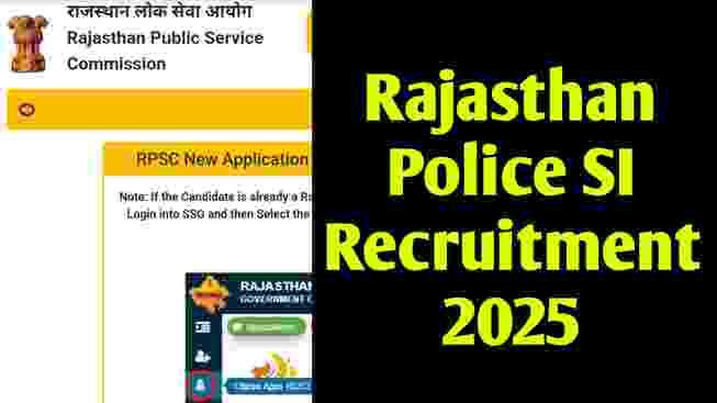 Rajasthan Police SI Recruitment 2025